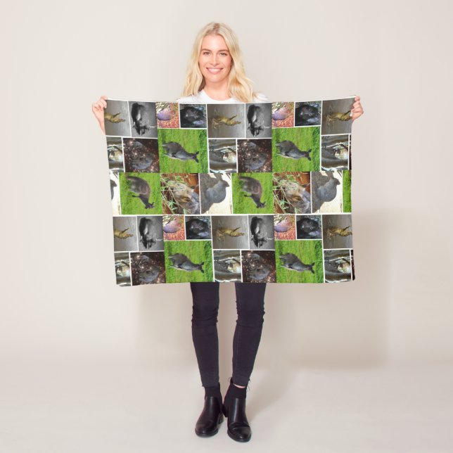 Couverture Polaire Australian Wildlife Collage, (En situation)
