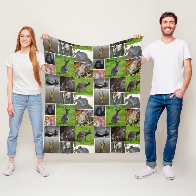 Couverture Polaire Australian Wildlife Collage, (En situation)