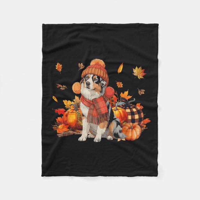 Couverture Polaire Australie Berger Chien Automne Écharpe Leopard Cit (Devant)