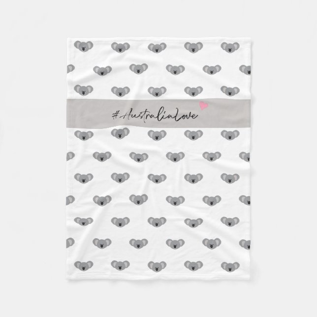 Couverture Polaire Australie Love Script Cute Baby Koala Motif (Devant)