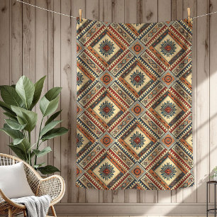 Couverture Polaire Authentic Tribal Bold Ethnic Motif brun de cuivre