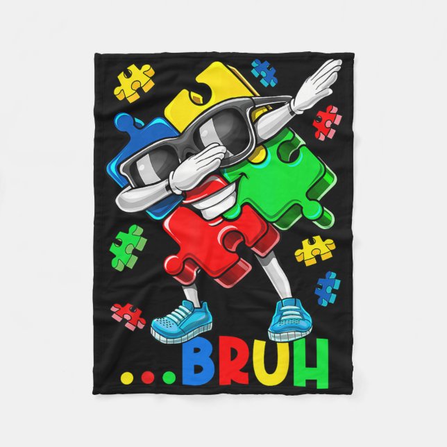 Couverture Polaire Autism Bruh Dabbing Puzzle Pièce Sensibilisation s (Devant)