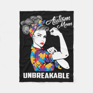 Couverture Polaire Autism Mom Unbreakable Sensibilisation sur l'autis