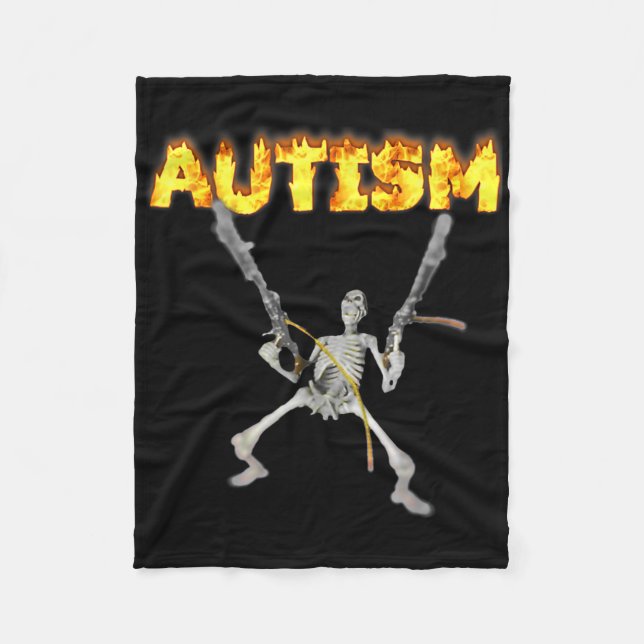 Couverture Polaire Autism Skeleton drôle Bizarrement Spécifique Mème  (Devant)