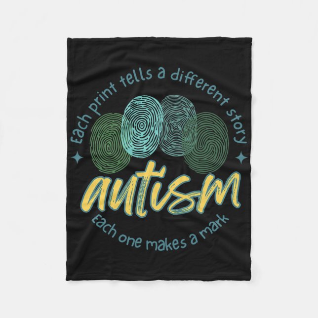 Couverture Polaire Autisme D'Empreinte Chaque Impression Raconte Une  (Devant)