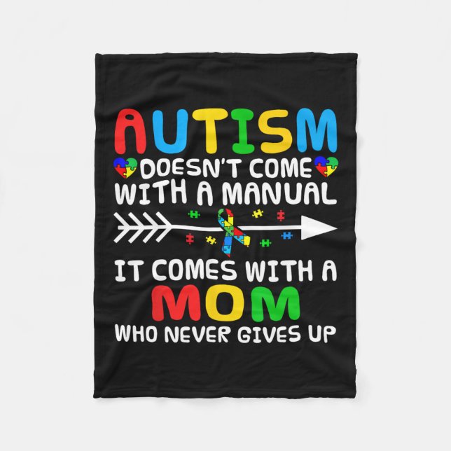 Couverture Polaire Autisme Maman ne vient pas avec un Autisme Manuel  (Devant)
