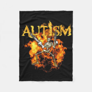 Couverture Polaire Autisme Skeleton Guns Funny Fire Bones Éffrayant