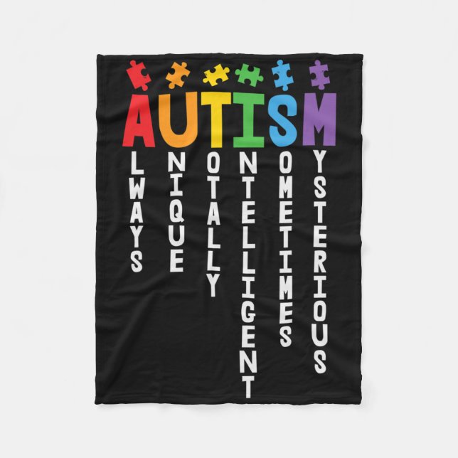 Couverture Polaire Autisme Toujours Unique Totalement Intelligent Aut (Devant)