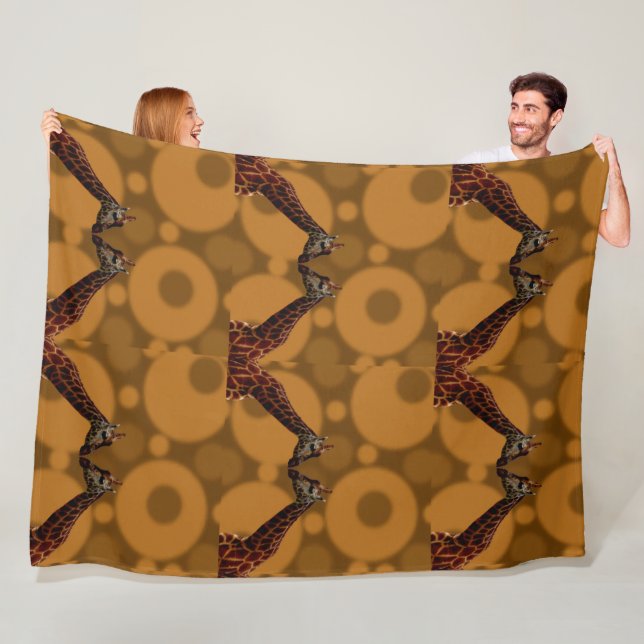 Couverture Polaire Auto-réflexion Giraffe, (En situation)