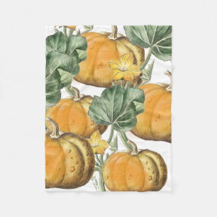 Couverture Polaire Automne Aquarelle d'automne Citrouilles Vintages