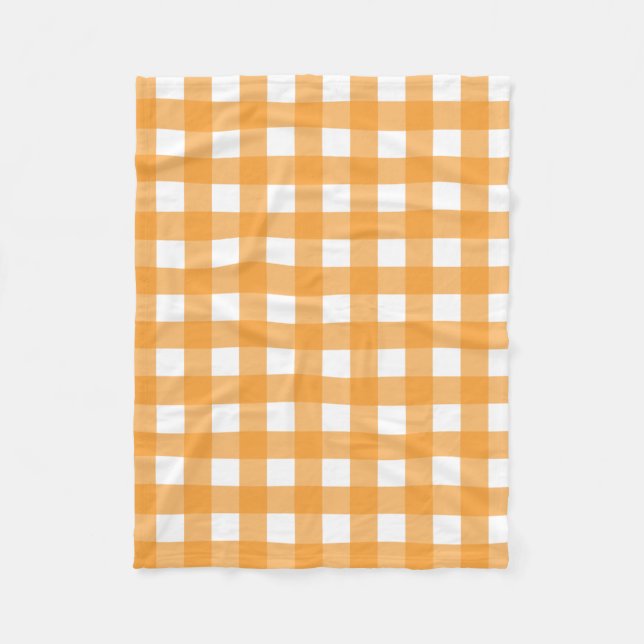 Couverture Polaire Automne Automne Orange Plaid Motif (Devant)