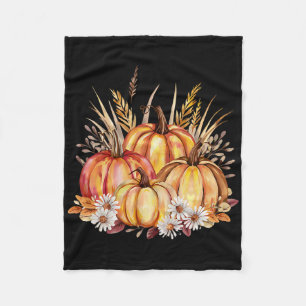 Couverture Polaire Automne Citrouilles D'Automne Et La Récolte De Blé