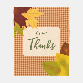 Couverture Polaire Automne En vichy Thanksgiving Fleece Blanche
