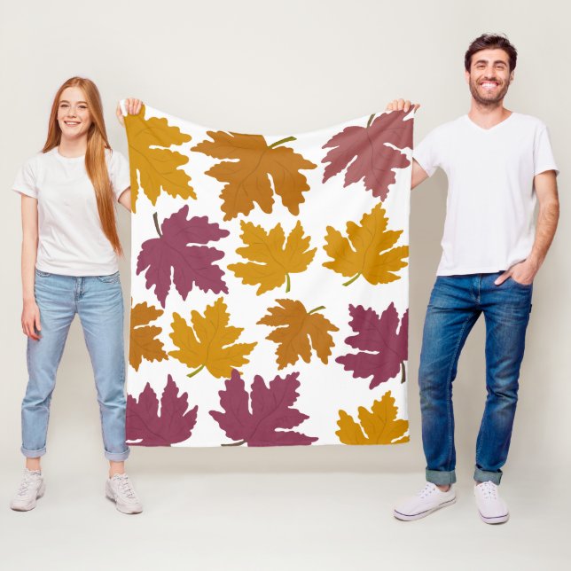 Couverture Polaire Automne Feuille (En situation)