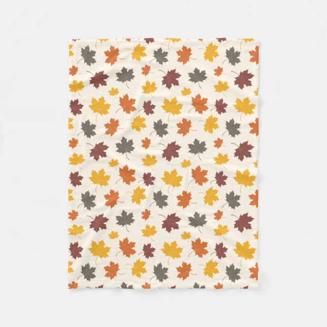 Couverture Polaire Automne Feuilles en chute (Devant)