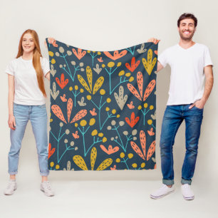 Couverture Polaire Automne Funky Floral Leaf Motif