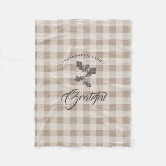 Couverture Polaire Automne Gratitude Folio Taupe Plaid (Devant)