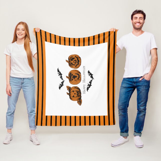 Couverture Polaire Automne/Halloween/citrouille (En situation)