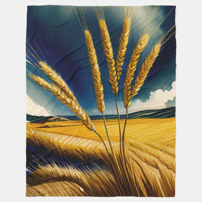 Couverture Polaire Automne Harvest Prairie Gold Fleece Blanche (Devant)