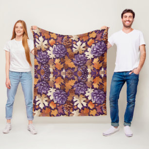Couverture Polaire "Automne laisse Pinecones Motif sans faille