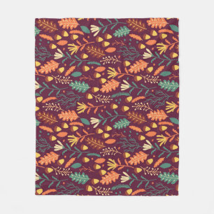 Couverture Polaire Automne Motif Vintage rouge-orange