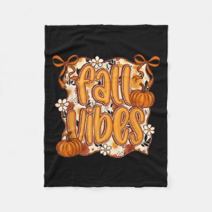 Couverture Polaire Automne Vibes Coquette Bow Citrouille Thanksgiving
