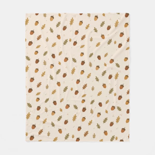Couverture Polaire Autumn Acorn Pattern Throw Blanket (Devant)
