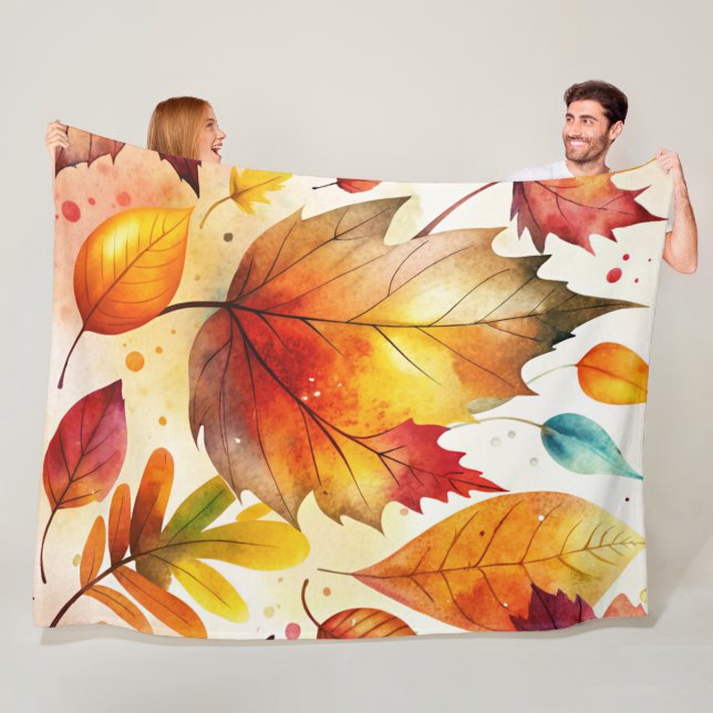 Couverture Polaire Autumn Leaves (En situation)