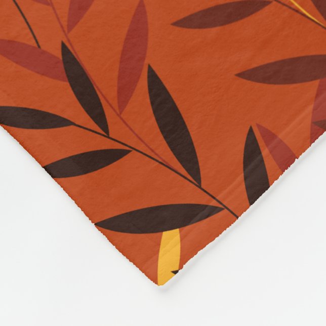 Couverture Polaire Autumn Leaves Pattern - Warm Fall Foliage Design (Coin)