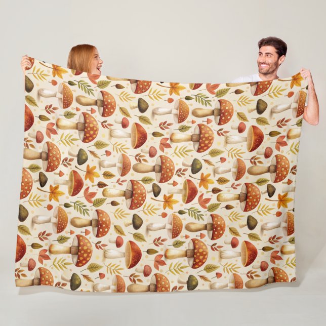 Couverture Polaire Autumn Mushrooms (En situation)