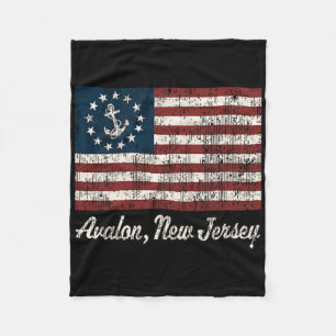 Couverture Polaire Avalon Nj Vintage Voile Ancre Américaine Drapeau T