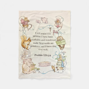 Couverture polaire avec animaux de nurserie et ver