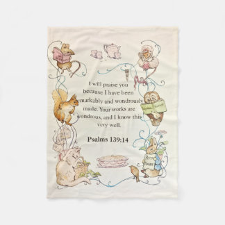 Couverture polaire avec animaux de nurserie et ver