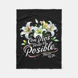 Couverture Polaire Avec Dieu Tout Est Possible Matthieu 19_26 Cadeau