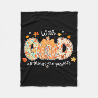 Couverture Polaire Avec Dieu Toutes Choses Sont Possibles Floral Auto