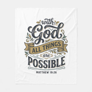 Couverture Polaire Avec Dieu Toutes Choses Sont Possibles Vintage Chr
