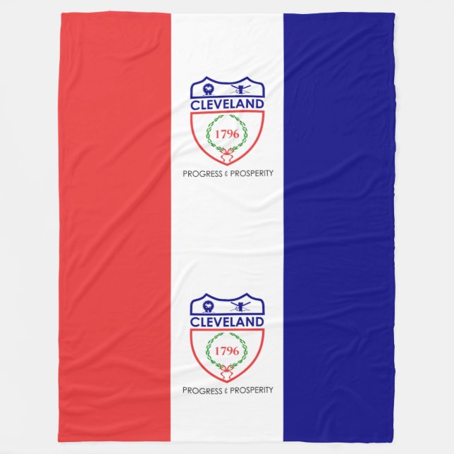 Couverture polaire avec drapeau de Cleveland, Ohio (Devant)
