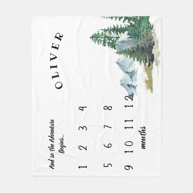 Couverture Polaire Aventure Commence Forêt Bébé Jalon Blanche (Devant)