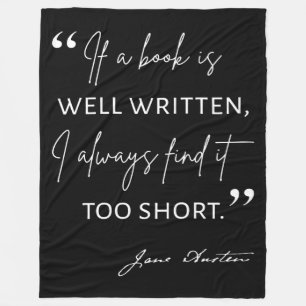 Couverture Polaire Avid Reader II - Citation Jane Austen