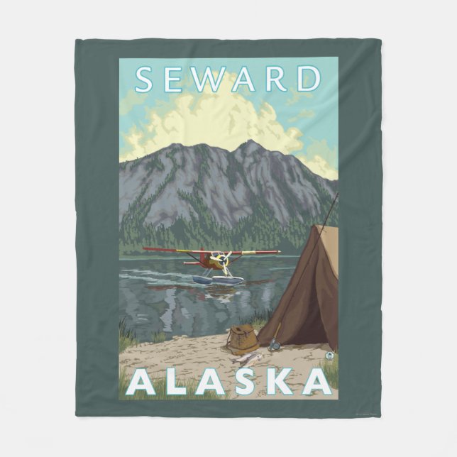 Couverture Polaire Avion de Bush et pêche - Seward, Alaska (Devant)