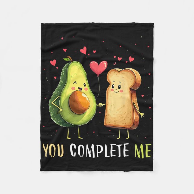 Couverture Polaire Avocado Toast You Complete Me Funny Vegan Fruit Lo (Devant)