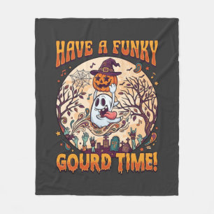 Couverture Polaire Avoir un moment de citrouille funky Halloween Fant
