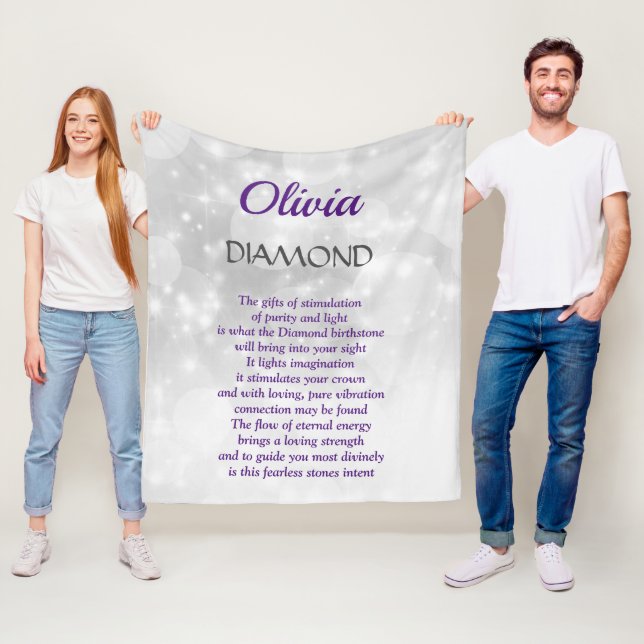 Couverture Polaire Avril Birthstone Diamond design (En situation)