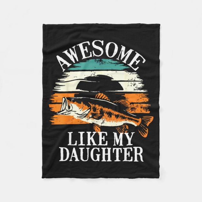 Couverture Polaire Awesome Like My Daughter Retro Fishing Dad Funny F (Devant)