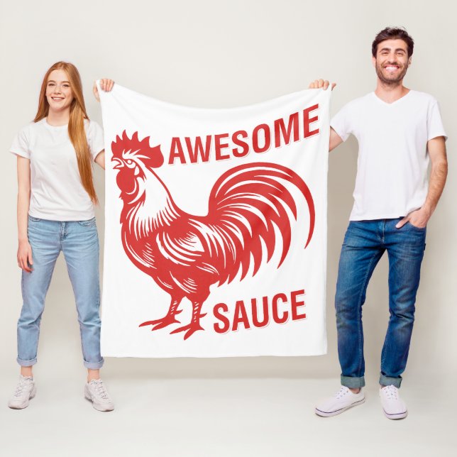 Couverture Polaire Awesome Rooster de sauce drôle (En situation)