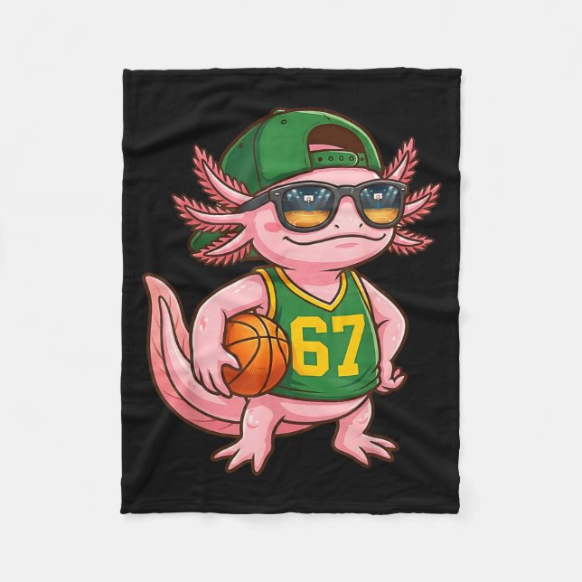 Couverture Polaire Axolotl Basketball 67 Gen Alpha Slang Srts Men Boy (Devant)