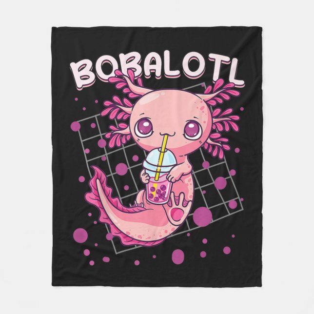 Couverture Polaire Axolotl Boba Tea Bubble Tea Kawaii Anime Japanese  (Devant)