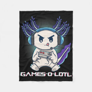 Couverture Polaire Axolotl Jouant Aux Jeux Vidéo Sur Console Gamesolo