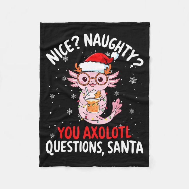 Couverture Polaire Axolotl Santa Hat Axolotl Questions Christmas Boys (Devant)