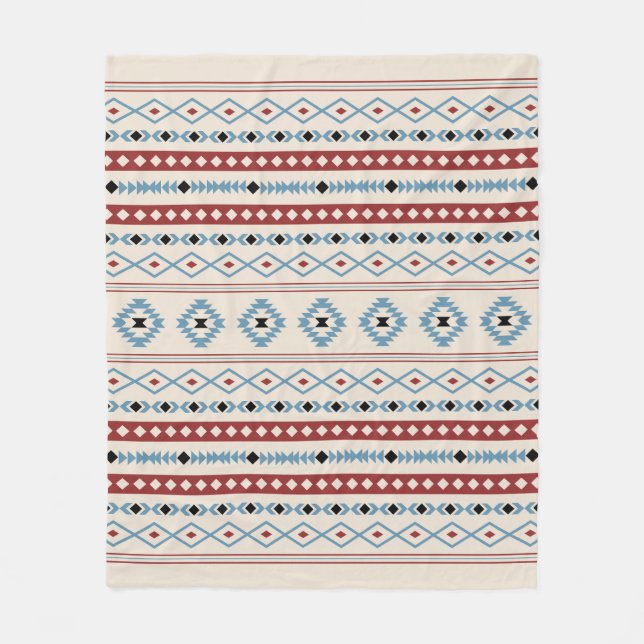 Couverture Polaire Aztec Blue Red Black Cream Mixte Motifs Motif (Devant)